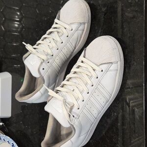 Adidas Superstar White Leather Shoes Mens 8.5